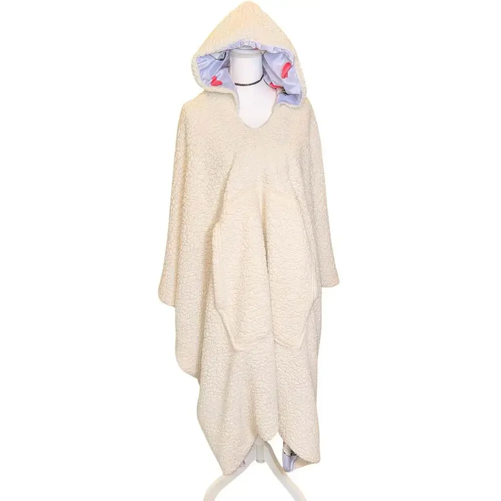 My PetPoncho Hooded Wearable Blanket Horse and Heart Print reversible